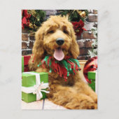 Christmas - GoldenDoodle - Claire Feiertagspostkarte (Vorderseite)