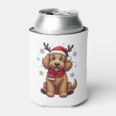 Christmas Goldendoodle Dog Reindeer Holiday Doodle Dosenkühler (Kanne Vorderseite)