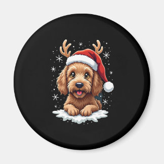Christmas Goldendoodle Dog Reindeer Holiday Doodle Magnet