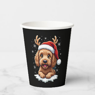 Christmas Goldendoodle Dog Reindeer Holiday Doodle Pappbecher