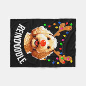 Christmas Goldendoodle Reindeer Doodle Dog Reindoo Fleecedecke (Vorderseite (Horizontal))
