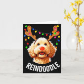 Christmas Goldendoodle Reindeer Doodle Dog Reindoo Karte (Gelbe Blume)