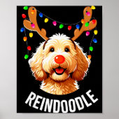 Christmas Goldendoodle Reindeer Doodle Dog Reindoo Poster (Vorne)