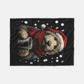 Christmas Goldendoodle Santa Hat Coffee Lover Funn Fleecedecke (Vorderseite (Horizontal))