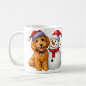 Christmas Goldendoodle Snowman Winter Doodle Gift Kaffeetasse (Links)