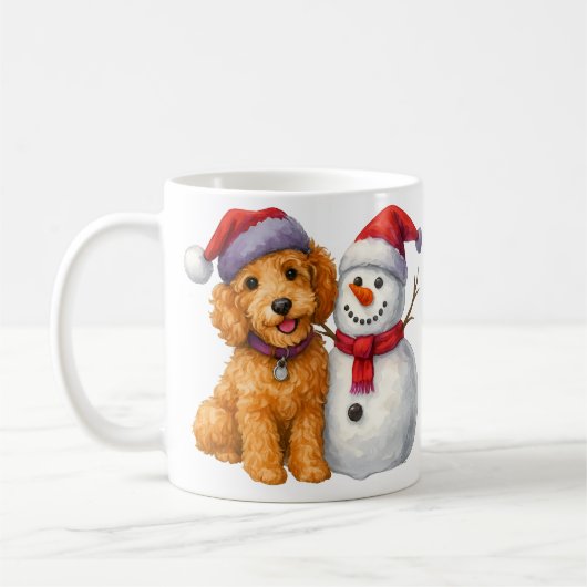 Christmas Goldendoodle Snowman Winter Doodle Gift  Kaffeetasse (Links)