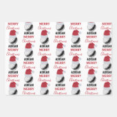 Christmas Golf Ball Sports Individuelle Name Geschenkpapier Set (Vorderseite 2)