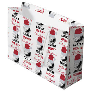 Christmas Golf Ball Sports Individuelle Name Große Geschenktüte