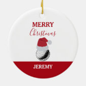 Christmas Golf Ball Sports Individuelle Name Keramik Ornament (Hinten)