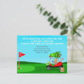 Christmas Golf Cart With Moving Boxes Golf Course Ankündigungspostkarte (Stehend Vorderseite)