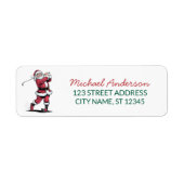 Christmas Golf Golfer santa claus Return Address (Vorne)