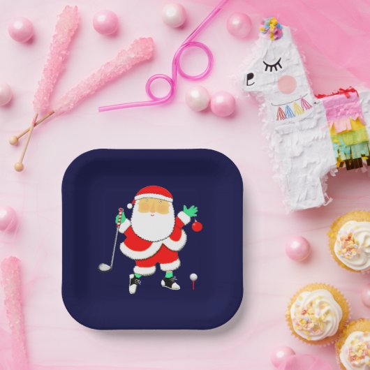 Christmas Golf Party Pappteller (Party)