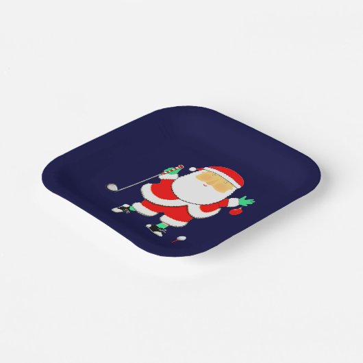 Christmas Golf Party Pappteller (Gewinkelt)