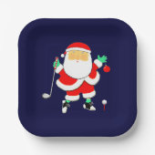 Christmas Golf Party Pappteller (Vorderseite)