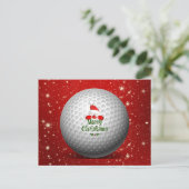 Christmas Golf Santa Design Feiertagspostkarte (Stehend Vorderseite)