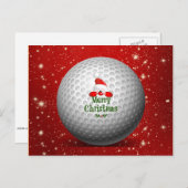 Christmas Golf Santa Design Feiertagspostkarte (Vorne/Hinten)