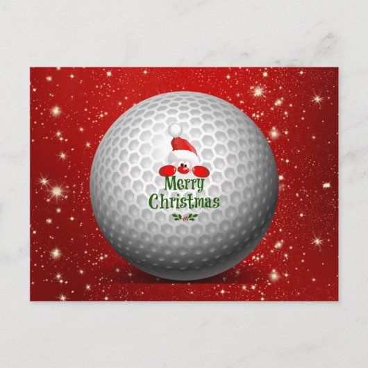 Christmas Golf Santa Design Feiertagspostkarte (Vorderseite)