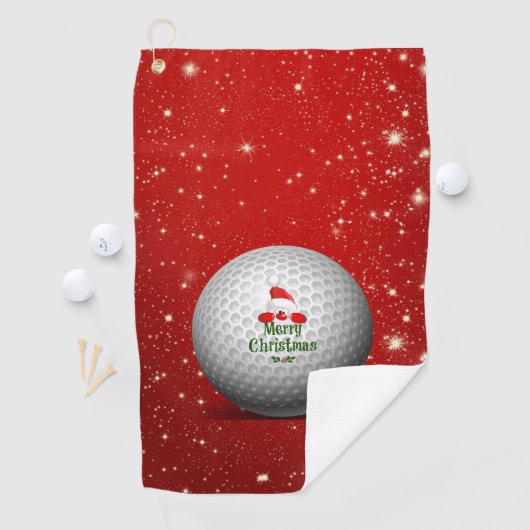 Christmas Golf Santa Design Golfhandtuch (Insitu)