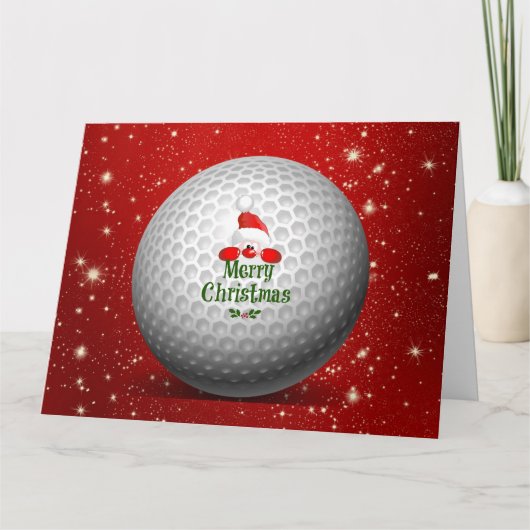 Christmas Golf Santa Design Karte (Vorderseite)