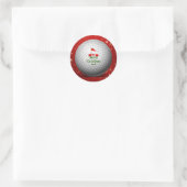Christmas Golf Santa Design Runder Aufkleber (Tasche)