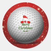 Christmas Golf Santa Design Runder Aufkleber (Vorderseite)