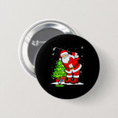 Christmas Golf Santa Golfer Xmas Funny Christmas G Button (Vorne & Hinten)