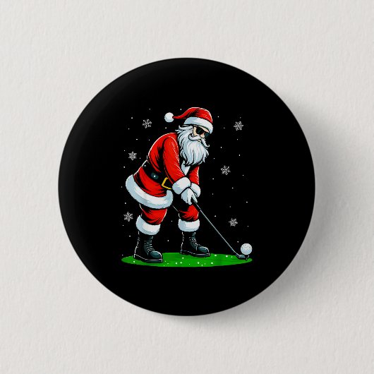 Christmas Golf Santa Golfer Xmas Funny Christmas G Button (Vorderseite)