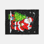 Christmas Golf Santa Golfer Xmas Funny Christmas G Fleecedecke (Vorderseite (Horizontal))