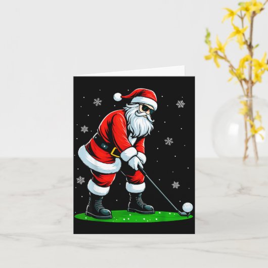 Christmas Golf Santa Golfer Xmas Funny Christmas G Karte (Gelbe Blume)