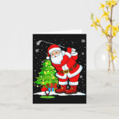 Christmas Golf Santa Golfer Xmas Funny Christmas G Karte (Gelbe Blume)