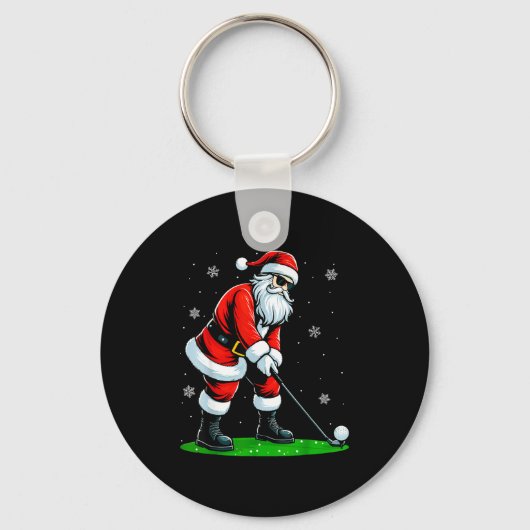 Christmas Golf Santa Golfer Xmas Funny Christmas G Schlüsselanhänger (Vorderseite)