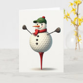 Christmas Golf Snowman Card Karte (Gelbe Blume)
