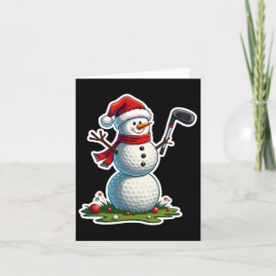 Christmas Golf Snowman Weihnachtsmannmütze Funny G Karte