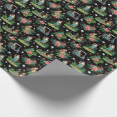 Christmas Golf Summer Santa Watercolor Pattern Geschenkpapier (Ecke)