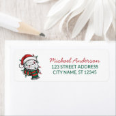 Christmas Golf With Santa Hat Return Address (Insitu)