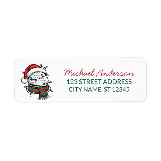 Christmas Golf With Santa Hat Return Address (Vorne)