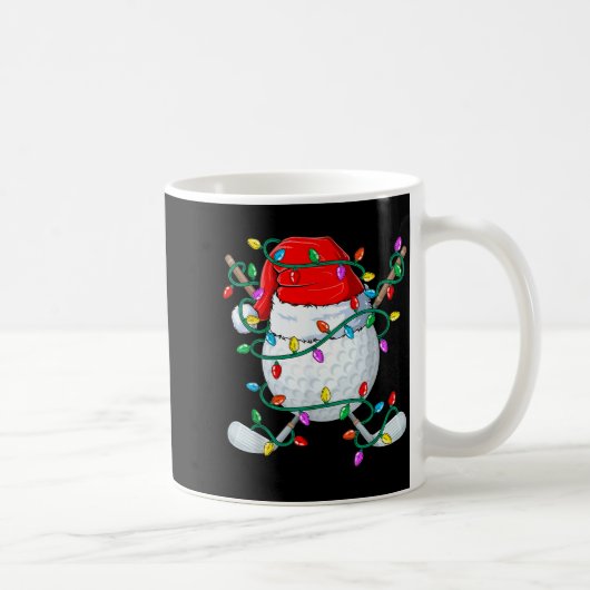 Christmas Golf Xmas Santa Srts Hat Golfer Golfing Kaffeetasse (Rechts)