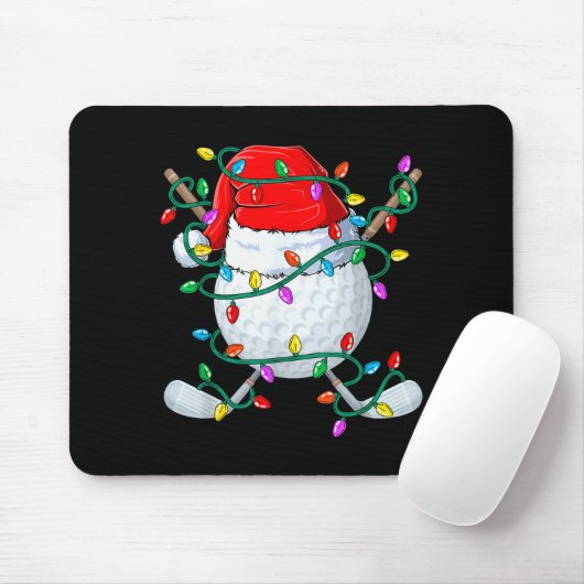 Christmas Golf Xmas Santa Srts Hat Golfer Golfing Mousepad (Mit Mouse)