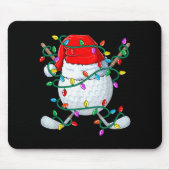 Christmas Golf Xmas Santa Srts Hat Golfer Golfing Mousepad (Vorne)