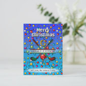 Christmas Golfer Monogram Design Feiertagspostkarte (Stehend Vorderseite)