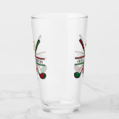 Christmas Golfer Monogram Design Glas (Links)