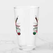 Christmas Golfer Monogram Design Glas (Rechts)