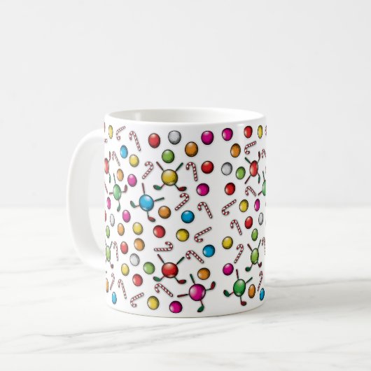 Christmas Golfer Monogram Design Kaffeetasse (Vorderseite Links)