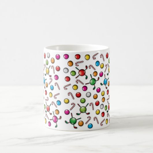 Christmas Golfer Monogram Design Kaffeetasse (Mittel)