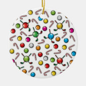 Christmas Golfer Monogram Design Keramik Ornament (Vorne)