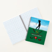 Christmas Golfer Monogram Design Notizblock (Innenseite)