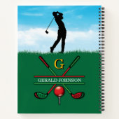 Christmas Golfer Monogram Design Notizblock (Rückseite)