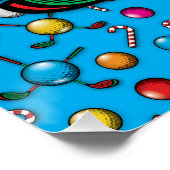 Christmas Golfer Monogram Design Poster (Ecke)