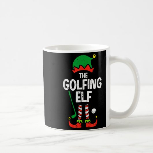 Christmas Golfing Elf Xmas Golf Family Match Golfe Kaffeetasse (Rechts)