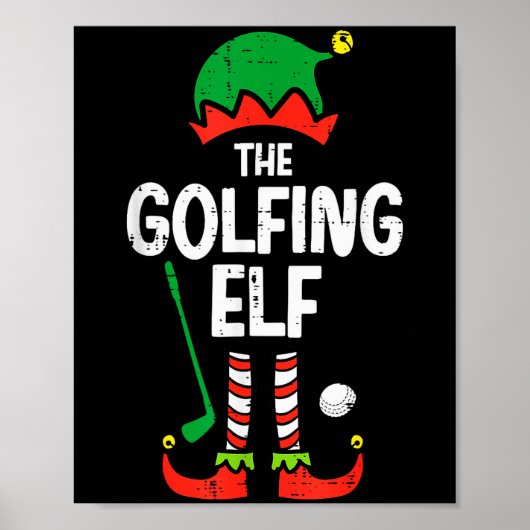 Christmas Golfing Elf Xmas Golf Family Match Golfe Poster (Vorne)